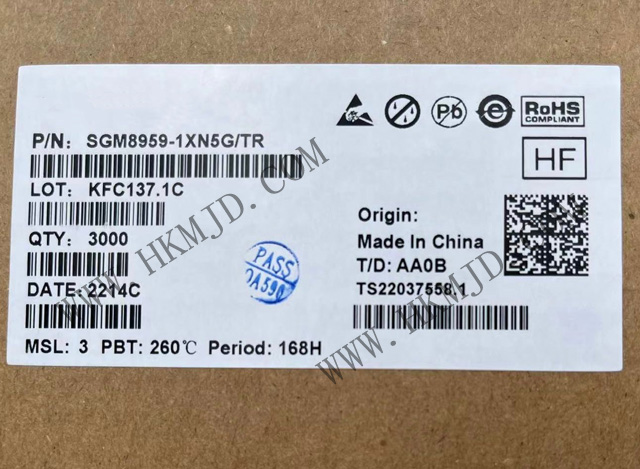 出售SGM8959-1XN5G 單 SGM8959-1 低VOS、低噪聲、高精度零漂移運算放大器