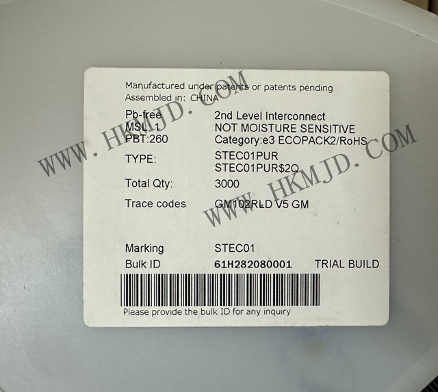 ST推出電源管理IC STEC01PUR 接地路徑安全開關(guān)，帶可編程定時器