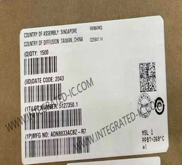 [供應(yīng)原裝] ADI ADN8833ACBZ 1A，熱電冷卻器(TEC)驅(qū)動(dòng)器