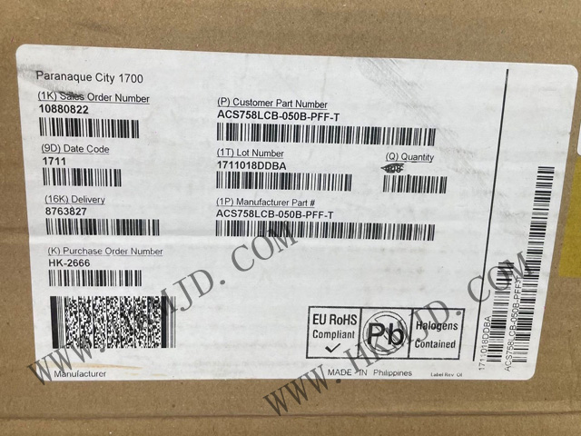 2.4kV隔離·120kHz帶寬——明佳達電子原裝供應ACS758LCB-050B-PFF-T電流傳感器芯片